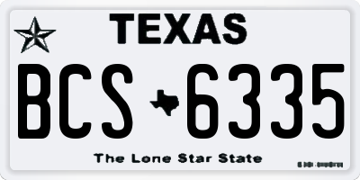 TX license plate BCS6335