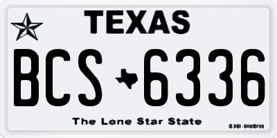 TX license plate BCS6336