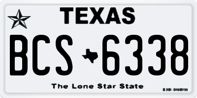 TX license plate BCS6338