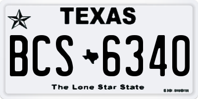 TX license plate BCS6340