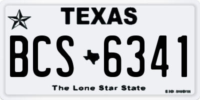 TX license plate BCS6341