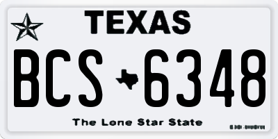 TX license plate BCS6348