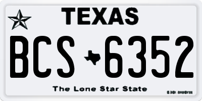 TX license plate BCS6352