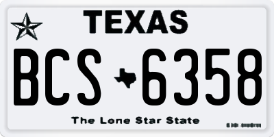 TX license plate BCS6358