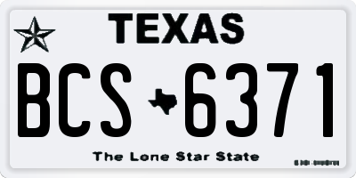 TX license plate BCS6371