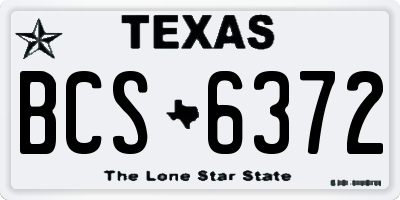 TX license plate BCS6372