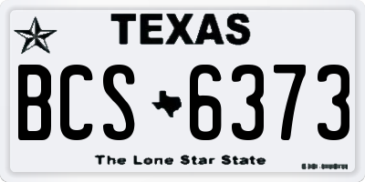 TX license plate BCS6373