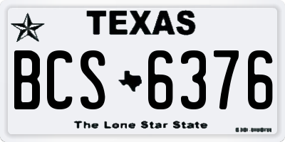TX license plate BCS6376