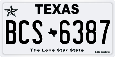 TX license plate BCS6387