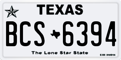 TX license plate BCS6394