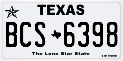 TX license plate BCS6398