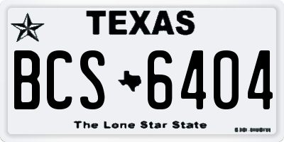 TX license plate BCS6404