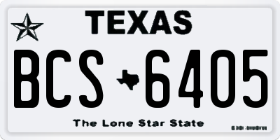 TX license plate BCS6405