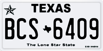 TX license plate BCS6409