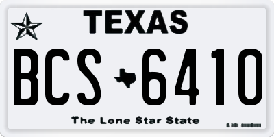TX license plate BCS6410