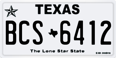TX license plate BCS6412