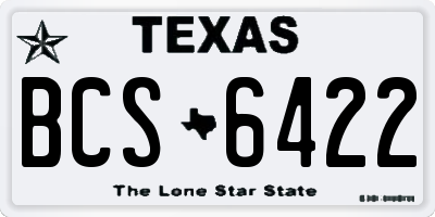 TX license plate BCS6422