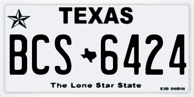 TX license plate BCS6424