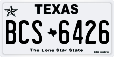 TX license plate BCS6426
