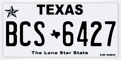 TX license plate BCS6427