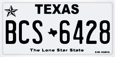 TX license plate BCS6428