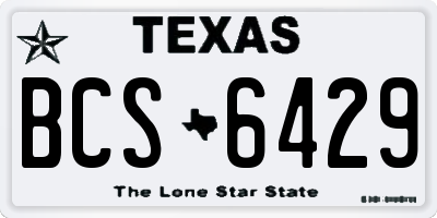 TX license plate BCS6429