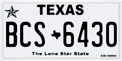 TX license plate BCS6430