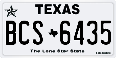 TX license plate BCS6435