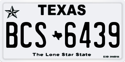 TX license plate BCS6439