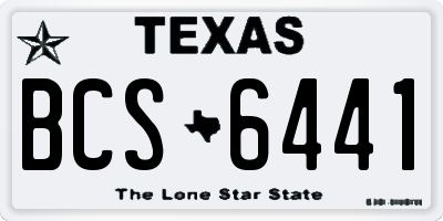 TX license plate BCS6441