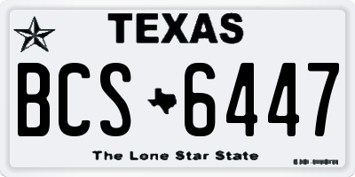TX license plate BCS6447