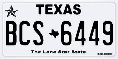 TX license plate BCS6449