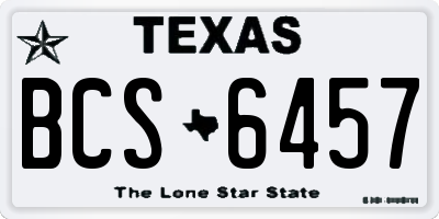 TX license plate BCS6457