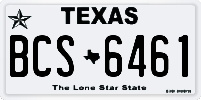 TX license plate BCS6461