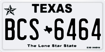 TX license plate BCS6464