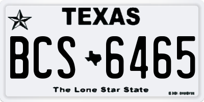 TX license plate BCS6465