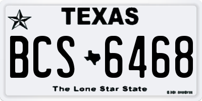 TX license plate BCS6468