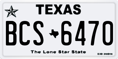 TX license plate BCS6470