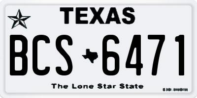 TX license plate BCS6471