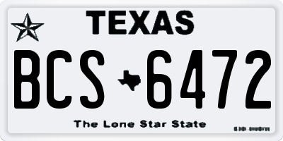 TX license plate BCS6472