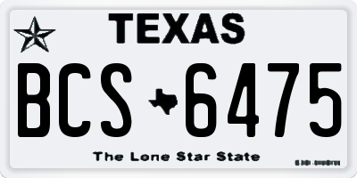 TX license plate BCS6475