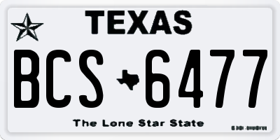 TX license plate BCS6477
