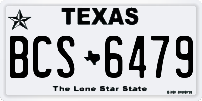 TX license plate BCS6479