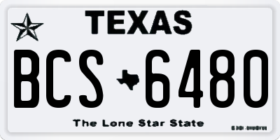 TX license plate BCS6480