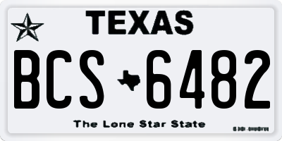 TX license plate BCS6482