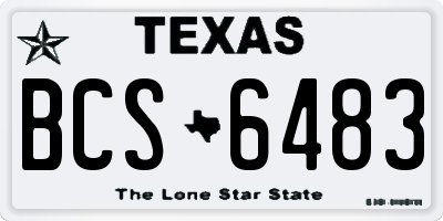 TX license plate BCS6483