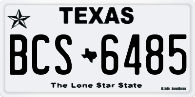 TX license plate BCS6485