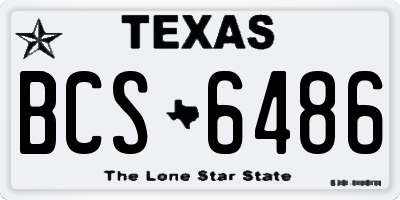 TX license plate BCS6486