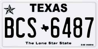 TX license plate BCS6487