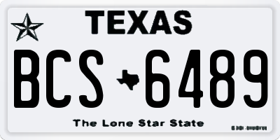 TX license plate BCS6489